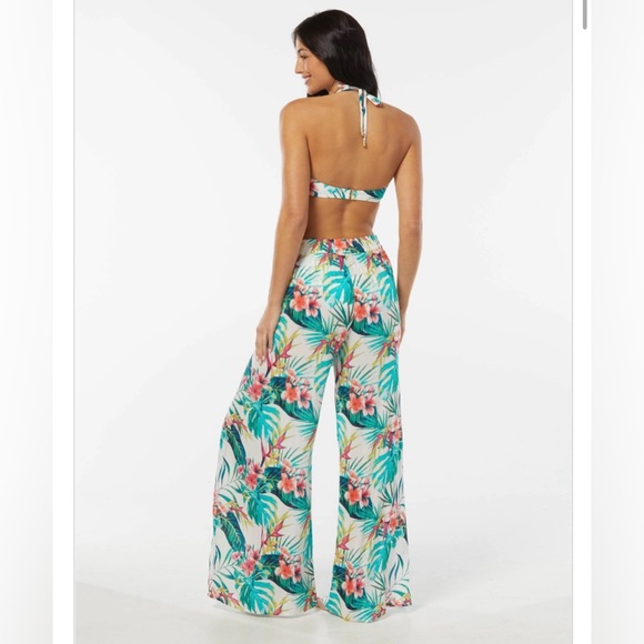 Vince Camuto Wrap Tie Cover Up Pants - Balines Floral - Picture 2 of 6